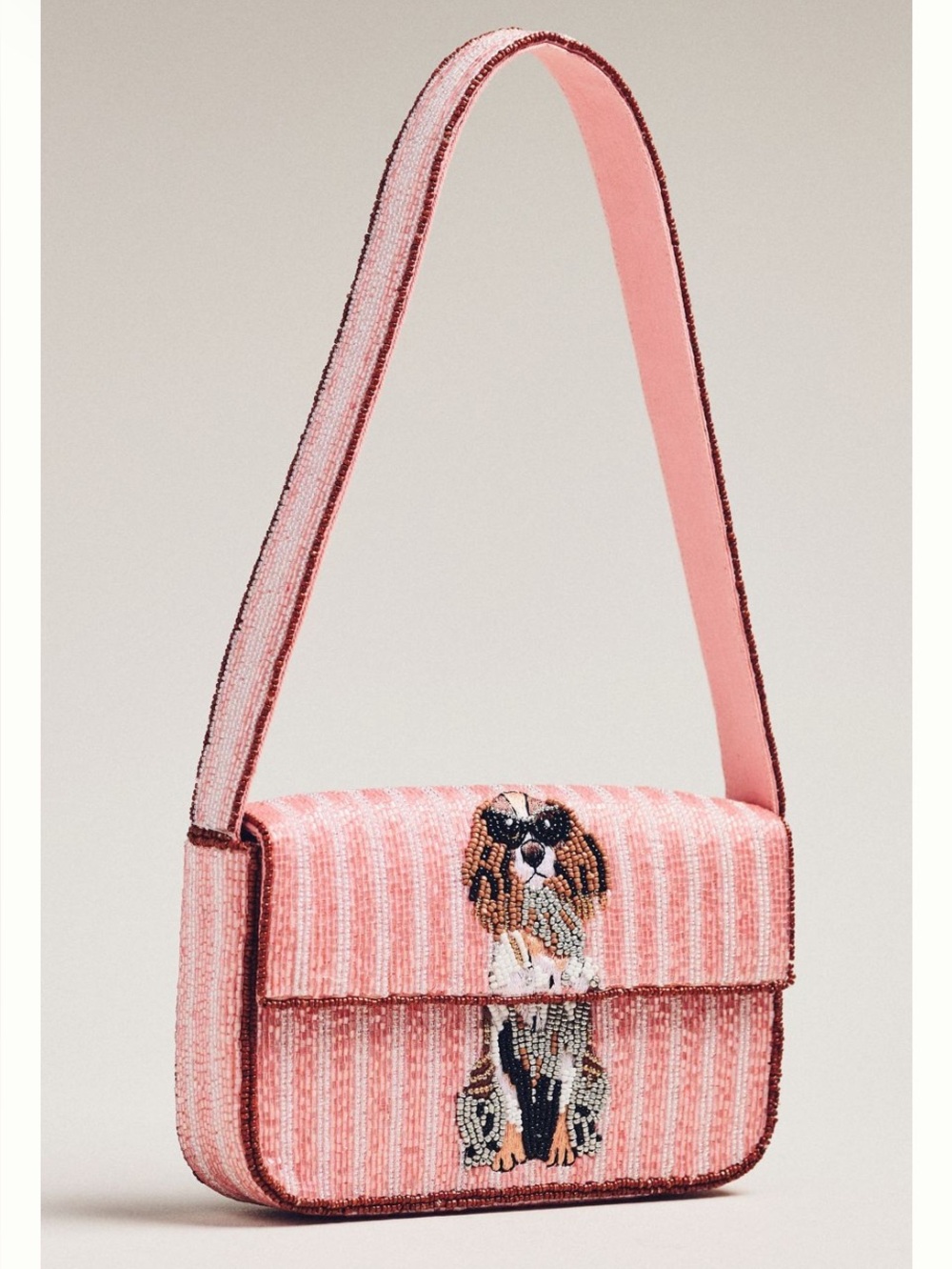 NWT Anthropologie The Fiona Animal Edition Beaded bag-cocker spaniel